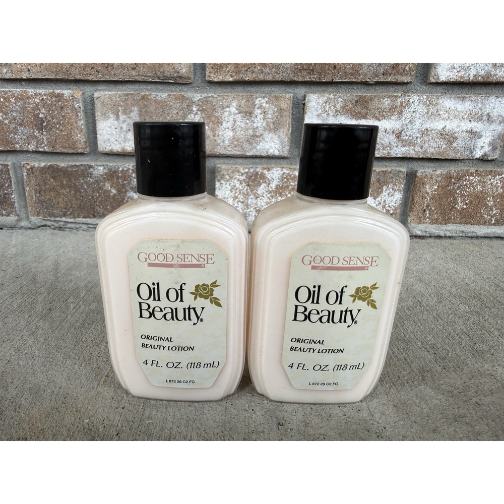 2 Vintage Good Sense Oil of Beauty Original Beauty Lotion 4oz Each Discontinued